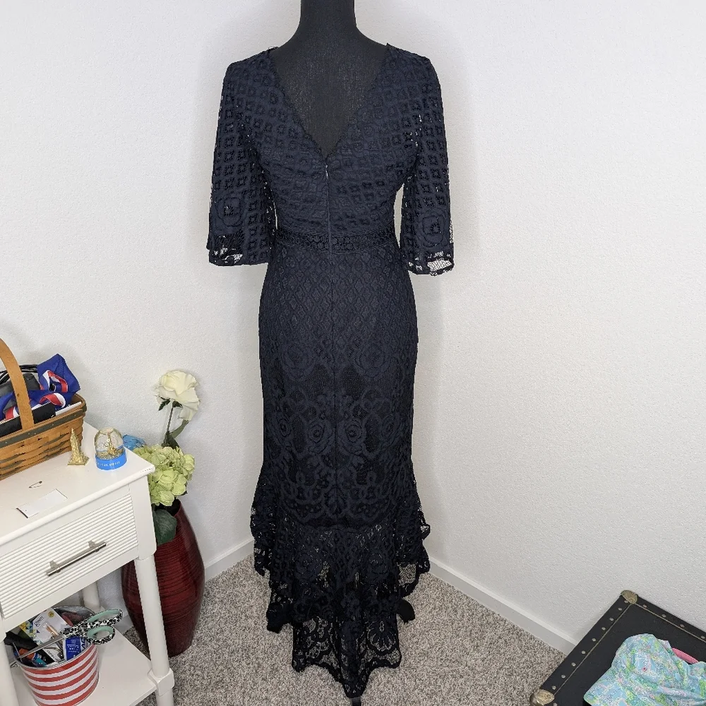 💘 Lady Black Tie Reyna Lace Dress Navy Size 4 S - Picture 6 of 10